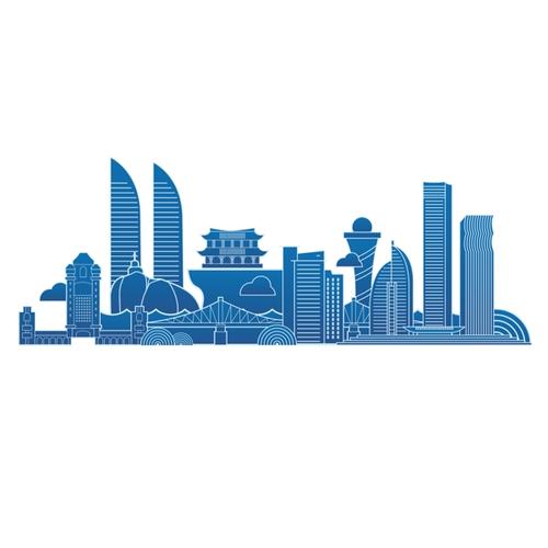 矢量线性厦门城市地标建筑素材图片