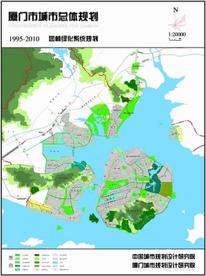 厦门市城市总体规划-园林绿化系统规划